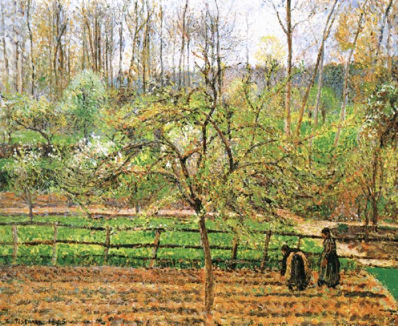 Camille Pissarro Women in the spring of the fence china oil painting image